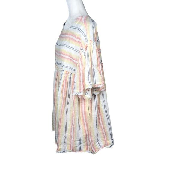 Free People Dress Womens S/P Striped Raw Hem Summer Nights Mini Babydoll New - Picture 5 of 14